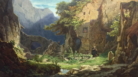 Fritz Steinmetz-Noris nach Spitzweg - der Einsiedler im Wald